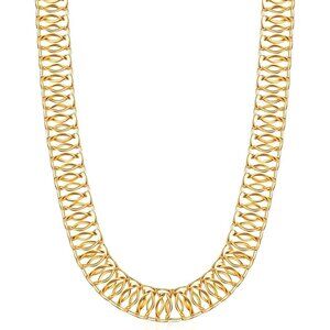 18K Gold Plated Mesh Necklace | 16-20" Tarnish Free & Waterproof High Polish